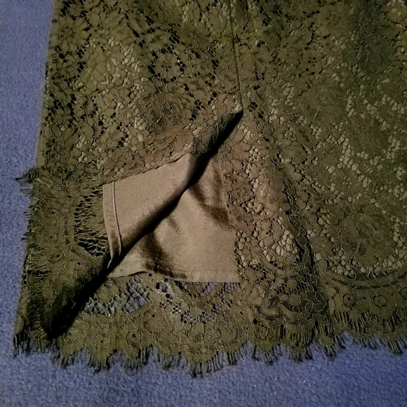 J. Crew Black Lace Pencil Skirt Featuring Intricate Lace Detailing Fully Lined - Picture 3 of 9